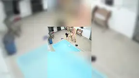 Couple is caught having sex by the pool