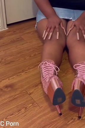 In Short Skirt Spreading My Legs and Pussy Pissing