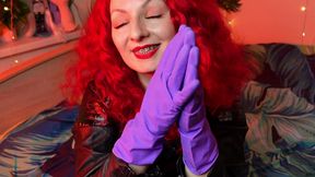hot asmr in rubber gloves (arya grander)