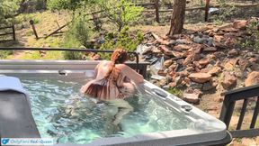 Multiple Underwater Creampies Oral &amp; Pussy - Outdoor Hot Tub Sex with Curvy Redhead Wife Amateur
