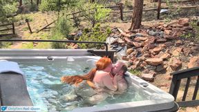 Multiple Underwater Creampies Oral &amp; Pussy - Outdoor Hot Tub Sex with Curvy Redhead Wife Amateur