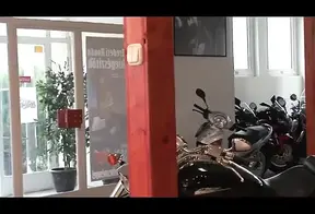 Hot and filthy group sex at the motor shop