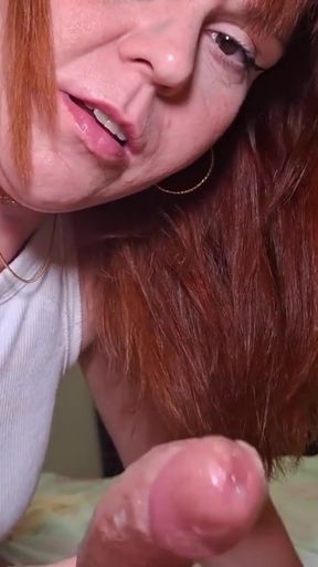 Little redhead loses bet and agrees to be filmed sucking her friend's dick   Clip 1
