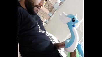 Fucking my soft dragonair pokemon plushie until I cum