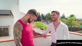 Big dick realtor nails rooftop deepthroat then ravages bedroom bareback