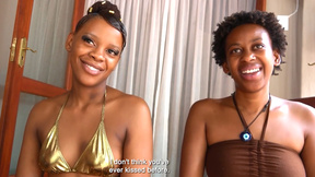 African bi sex girls share a huge cock in this amazing amateur threeway