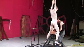 ”BadBoyBondage: Dom Damien Rage Edges Aiyden Moores Throbbing Erection On The Ben”