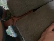 Uncut twink fucks pocket pussy, in roommate’s boxers