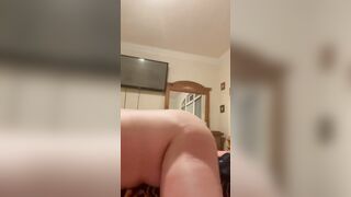 BBW rubbing clitoris on fuzzy blanket