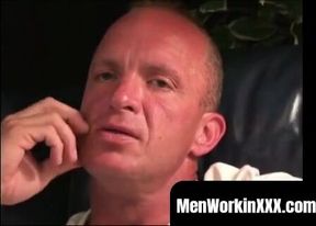MenWorkinXXX.com - Mature gay dude jerks off and shoots his load onto a plate