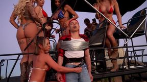 Yeastyboiz: Curvy Big Tits Girls Play & Squirt on Monster Truck While Duct Taped Guy Gets Handjob