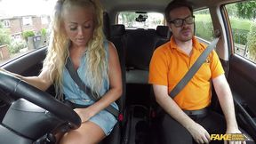 Blonde MILF with MASSIVE Tits gives Sloppy Titwank and POV Fuck - Fake Driving School