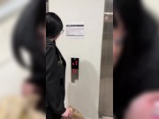 hot date sucks my cock in an elevator