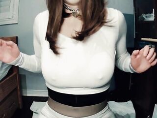 White Anine Pt1! Female masked cutie shows u her taut body!