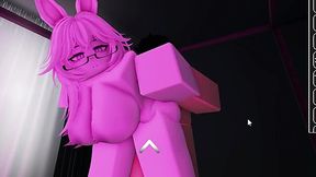 Busty rabbit from roblox rides a dick like an insatiable slut.