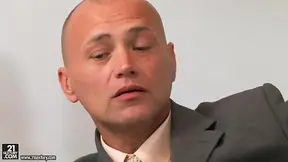 Slutty Backstage Star Takes Double Penetration & Catches Loads of Cum