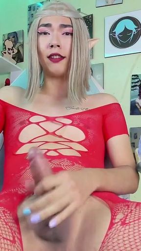 Cv Hot Blonde T-girl Smoking While Stroking JOI