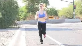 Emilie Gets Sexy After Jogging With Sultry Strip Show Indoors