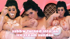 SSBBW turned into ice cream sundae