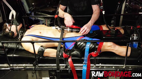 Dungeon master punishes jock Devin Franco in gas mask & meat pumping