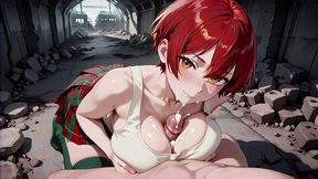 redhead anime waifu completely breaks in abandoned factory – begs for mouth-full creampie explosion