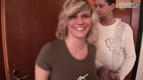 Horny blonde teen gets fucked by boyfriend!