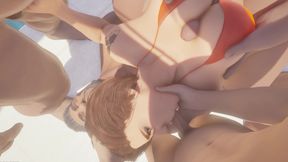 Very hot pool orgy