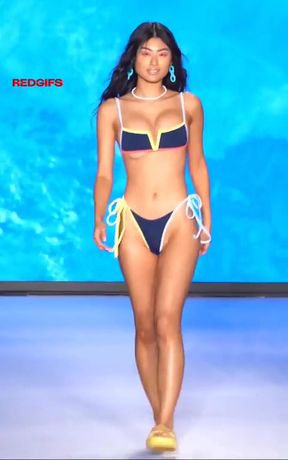 Fashion show model on runway