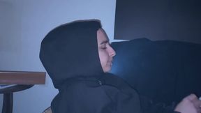 BRIANNA - She lights her cigarette while half-reclining.
