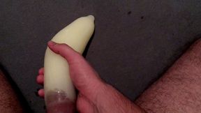 Filling up a condom...! Completely