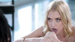 ”Sex Addict Blondie Cannot Resists black cock”