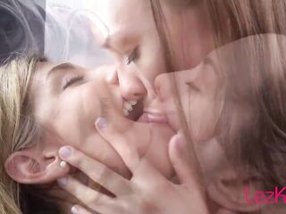 LezKiss Young Couple Love Deep Kissing And Tongue Sucking