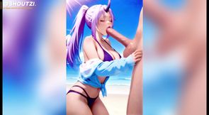 Shion from that time i got reincarnated as a slime, does a perfect deepthroat with your long penis and will swallow all your cum