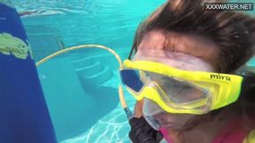 Blonde pornstar Irina Poplavok in the pool