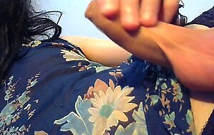 rubbing my tranny cock slowly until the juices flow