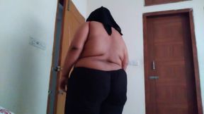 19y Old Sexy BBW Hotel Maid Takes off Her Bra &amp; Nipples Show as She Sweeps the Room