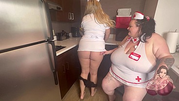 BBW nurses fuck in the break room