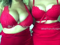 An awesome blond woman with big boobs part1