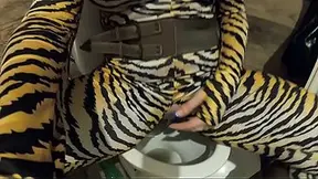 Open Snatch Jumpsuit Pee Play  Huge Boobs, Rigid Nipples and Bathroom Fetish