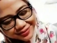 SandpDecent - Tudung Virgin Uni Student Nerd Cum on Face