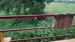 Indian Boy Naked in Rain in Balcony Huge Cock Masturbation