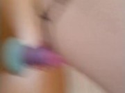 Femboy Bounces on Dragon Dildos With Stockings