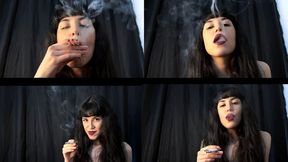 Smoking three delicious Marlboros