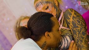 3 Heavily Tattooed girls, 2 guys - BBC &amp_ White Cock Orgy Mayhem