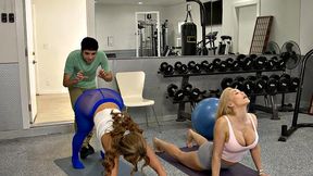 Gym threesome with MILFs
