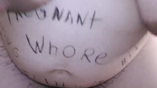 Pregnant BBW cheating mom Milky Mari covered inside filthy body