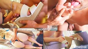 High heel WEDGES FOOT FETISH WORSHIP 24 minutes