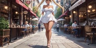 A Walk with Rumi - She Plays with Her Pussy Ai Generated