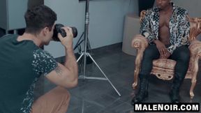 MaleNoir.com - DeAngelo shoots cum into Lucas's rear during hot shoot