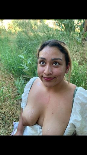 Hiking Trail Blowjob &amp; Cum On Her Face